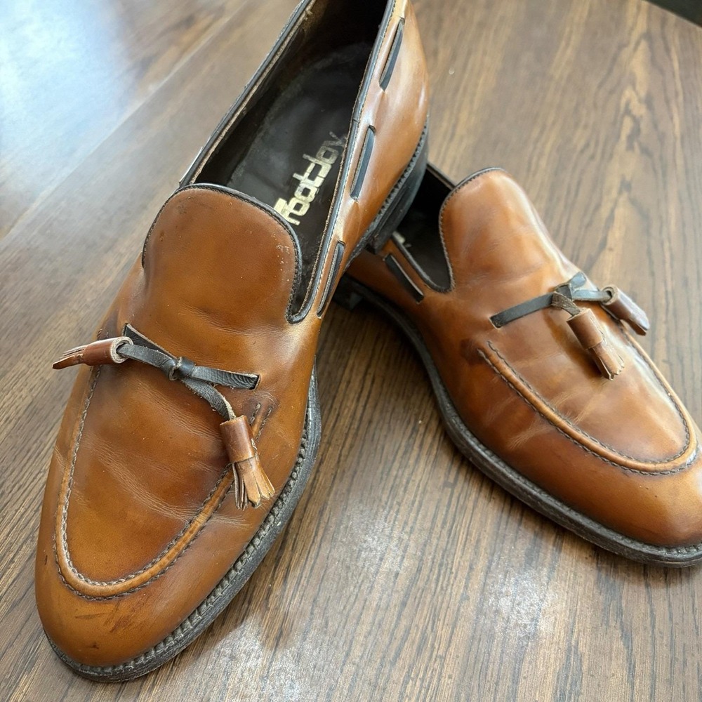 Vintage FootJoy Brown Leather Tassel Loafers Men's 9.5 C Narrow Preppy Academic